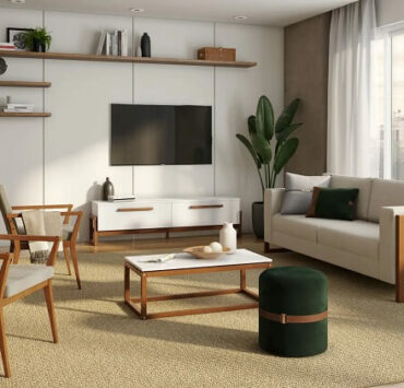 Sala feita com madeira pinus