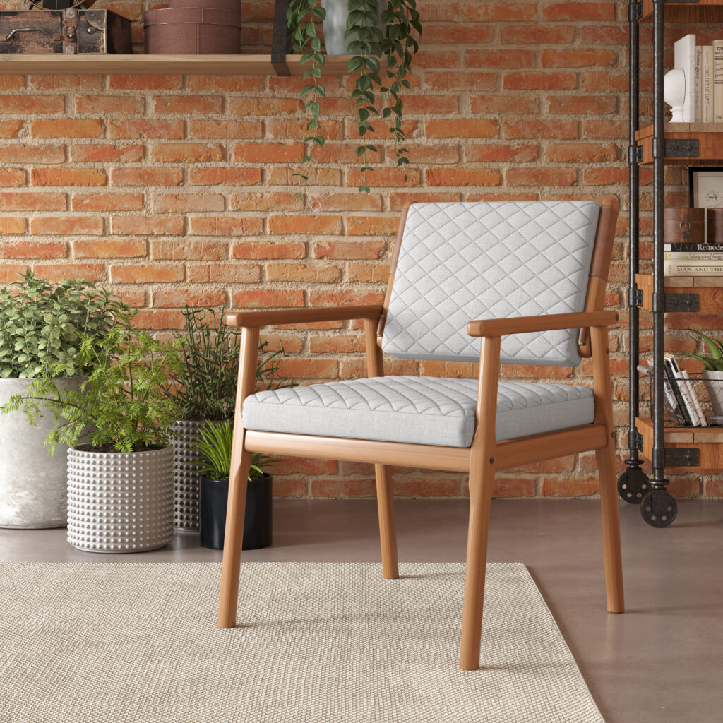 Poltrona Polo conceito rústico e elementos nobres 