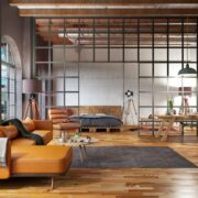 Loft com decoração industrial