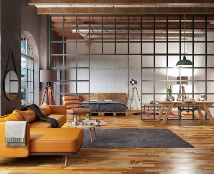 Loft com decoração industrial