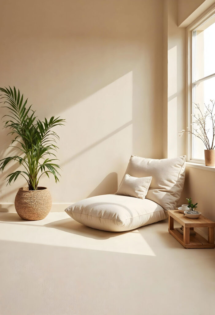 Minimalismo, conforto natural e aconchego é a essência deste ambiente.